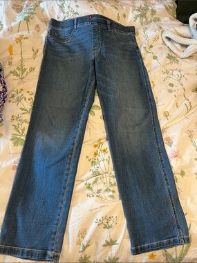NWOT Spanx Classic Straight  Leg Jeans in Medium Blue
